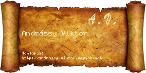Andrássy Viktor névjegykártya